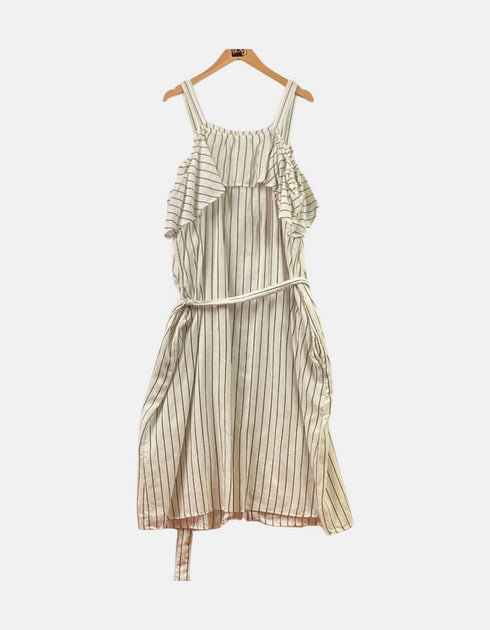 Long dress  white line black FM